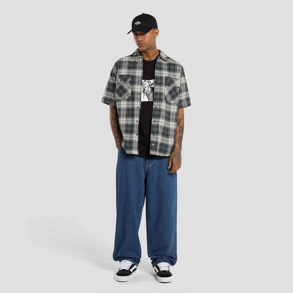 DICKIES �ǥ��å�����  �������ȥܡ��ǥ��� ��� Ⱦµ����� �����å� �ޥ���������������� ���������� �͵��֥��� | MA CHECK WORK SHIRTS��DK0A8674��