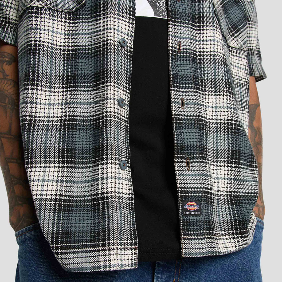 DICKIES �ǥ��å�����  �������ȥܡ��ǥ��� ��� Ⱦµ����� �����å� �ޥ���������������� ���������� �͵��֥��� | MA CHECK WORK SHIRTS��DK0A8674��