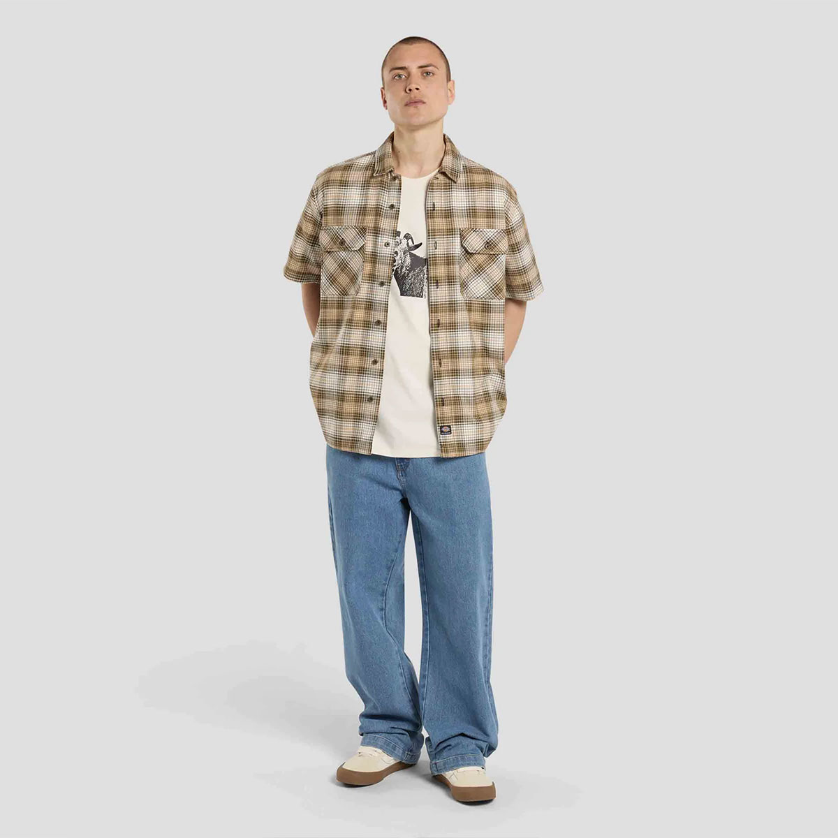 DICKIES �ǥ��å�����  �������ȥܡ��ǥ��� ��� Ⱦµ����� �����å� �ޥ���������������� ���������� �͵��֥��� | MA CHECK WORK SHIRTS��DK0A8674��