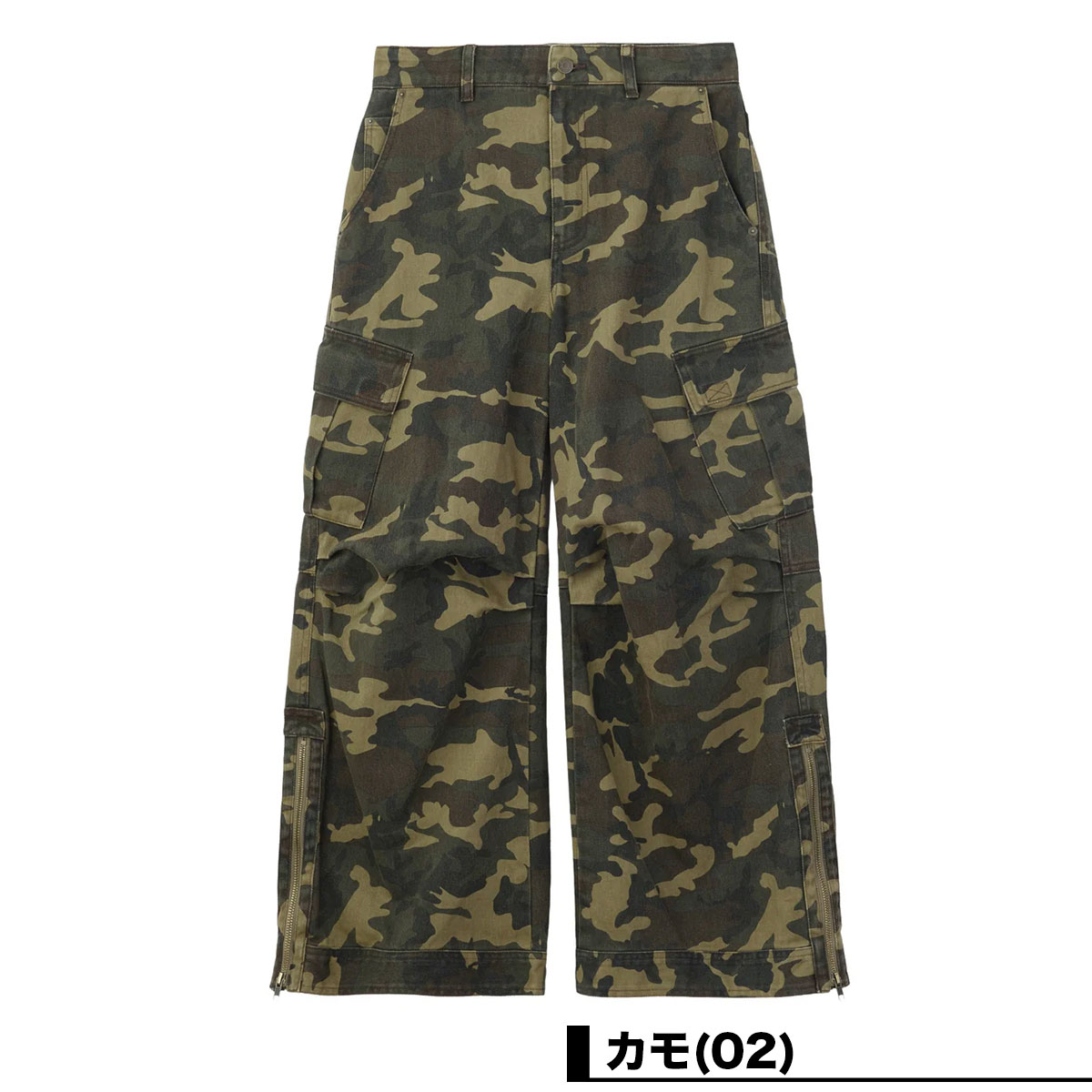 X-GIRL  | FADED WIDE LEG FLARE CARGO PANTS��105263031011��