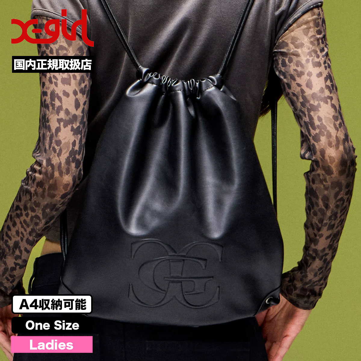 X-GIRL  | XG EMBLEM FAUX LEATHER KNAPSACK��105263053001��