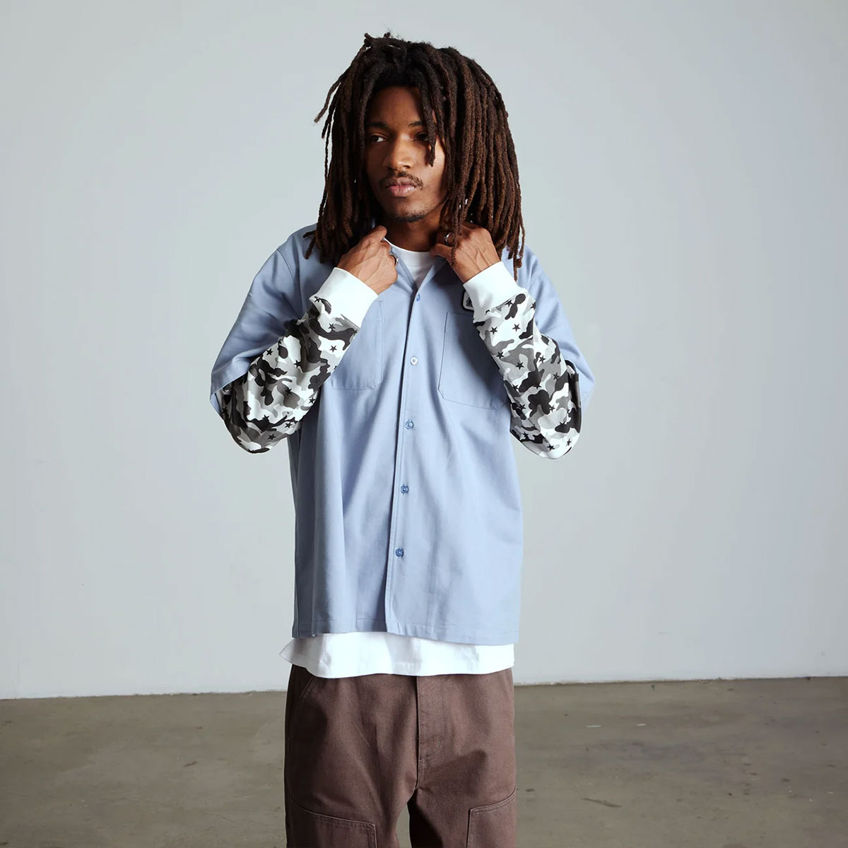 HUF  | SHADOWS LS WORK SHIRT��BU00288��