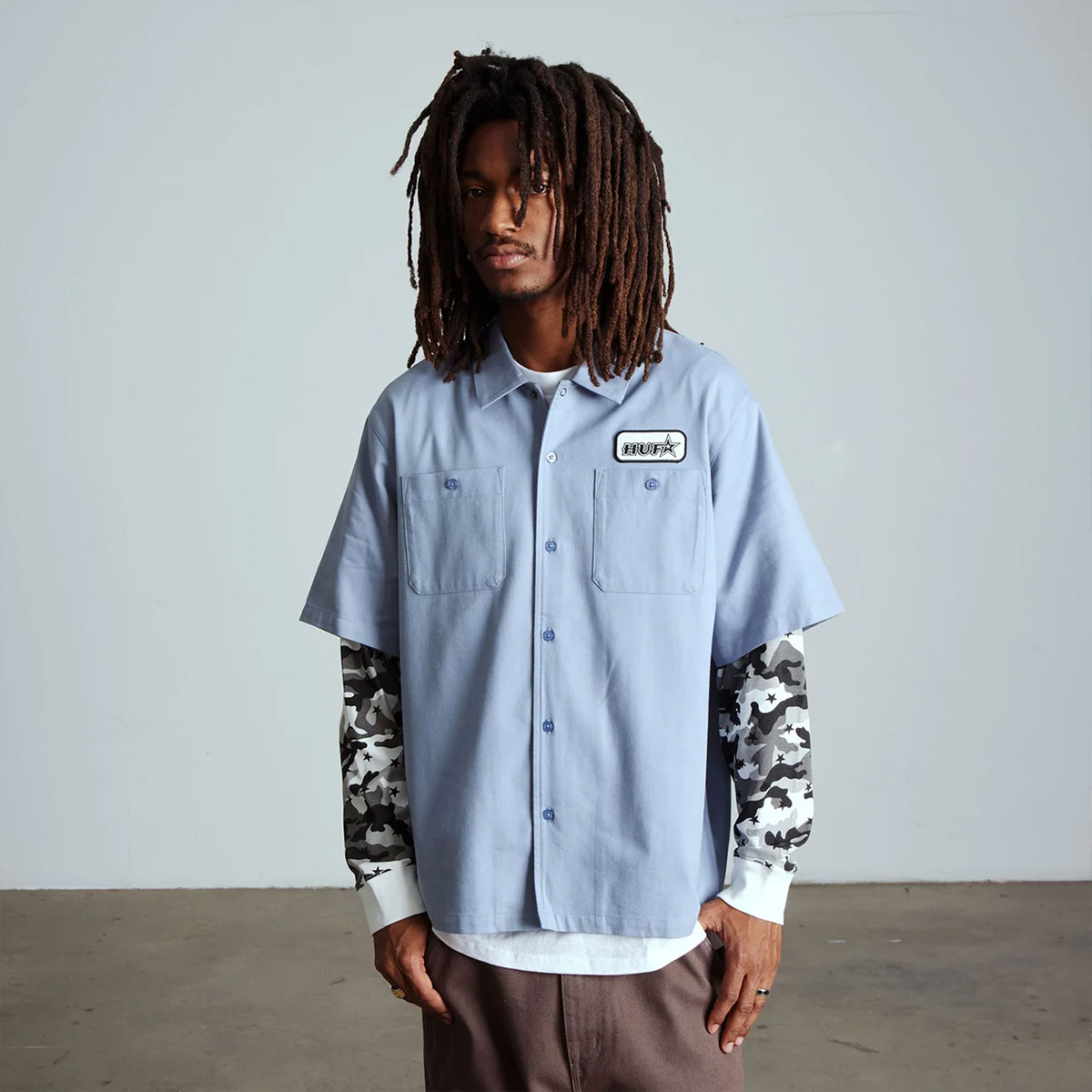 HUF  | SHADOWS LS WORK SHIRT��BU00288��