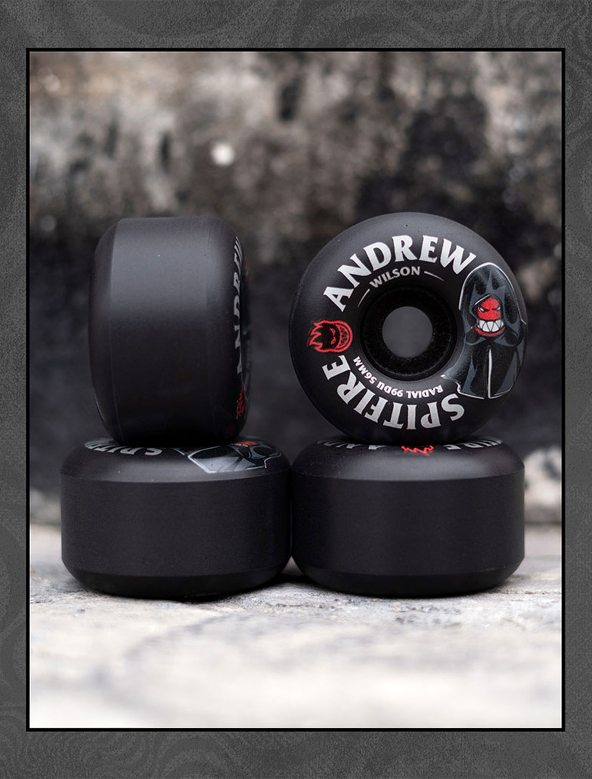 ���ԥåȥե����� �������� 56mm ����ɥ�塼�������륽�� �֥�å� �������ȥܡ��� �����ܡ� SPITFIRE WHEELS | F4 99 Andrew Wilson Burn Squad Radial��21110387AW56��