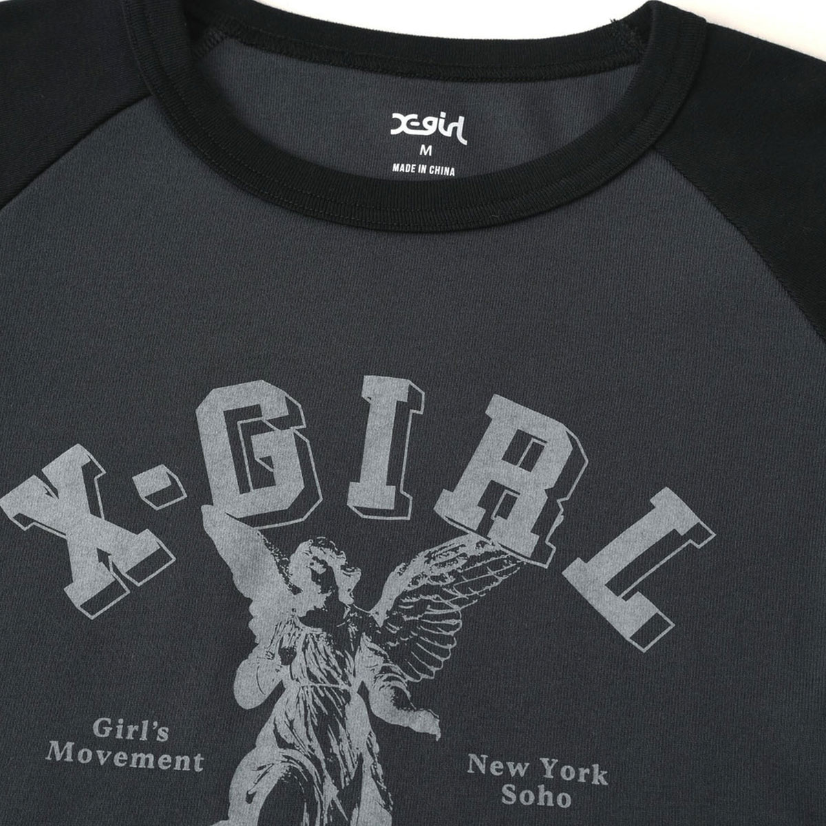 X-girl  | ANGEL AND LOGO RAGLAN L/S BABY TEE��105261013003��