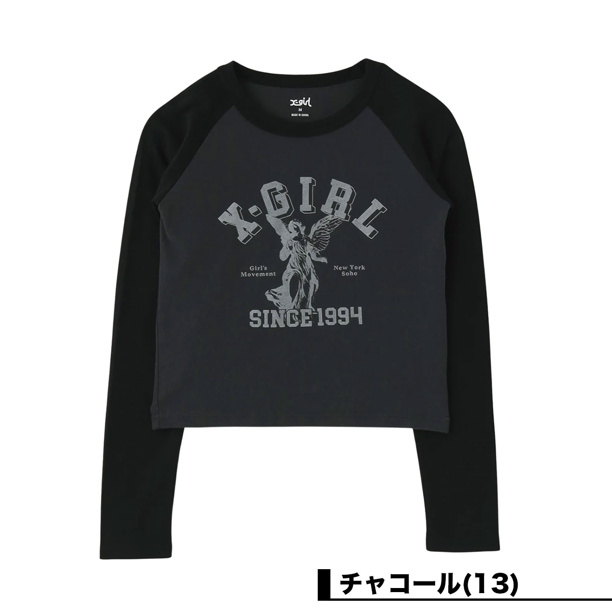 X-girl  | ANGEL AND LOGO RAGLAN L/S BABY TEE��105261013003��