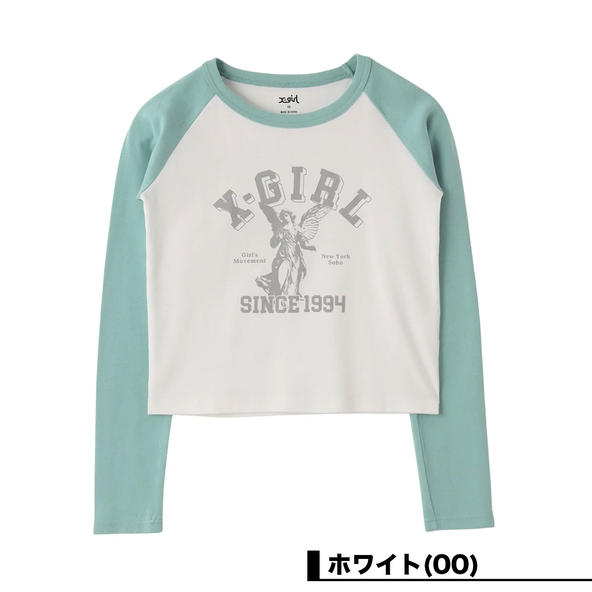X-girl  | ANGEL AND LOGO RAGLAN L/S BABY TEE��105261013003��