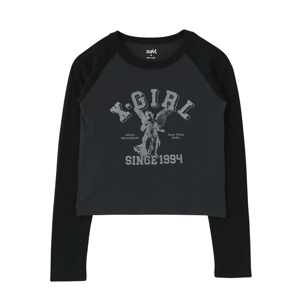 X-girl  | ANGEL AND LOGO RAGLAN L/S BABY TEE��105261013003��