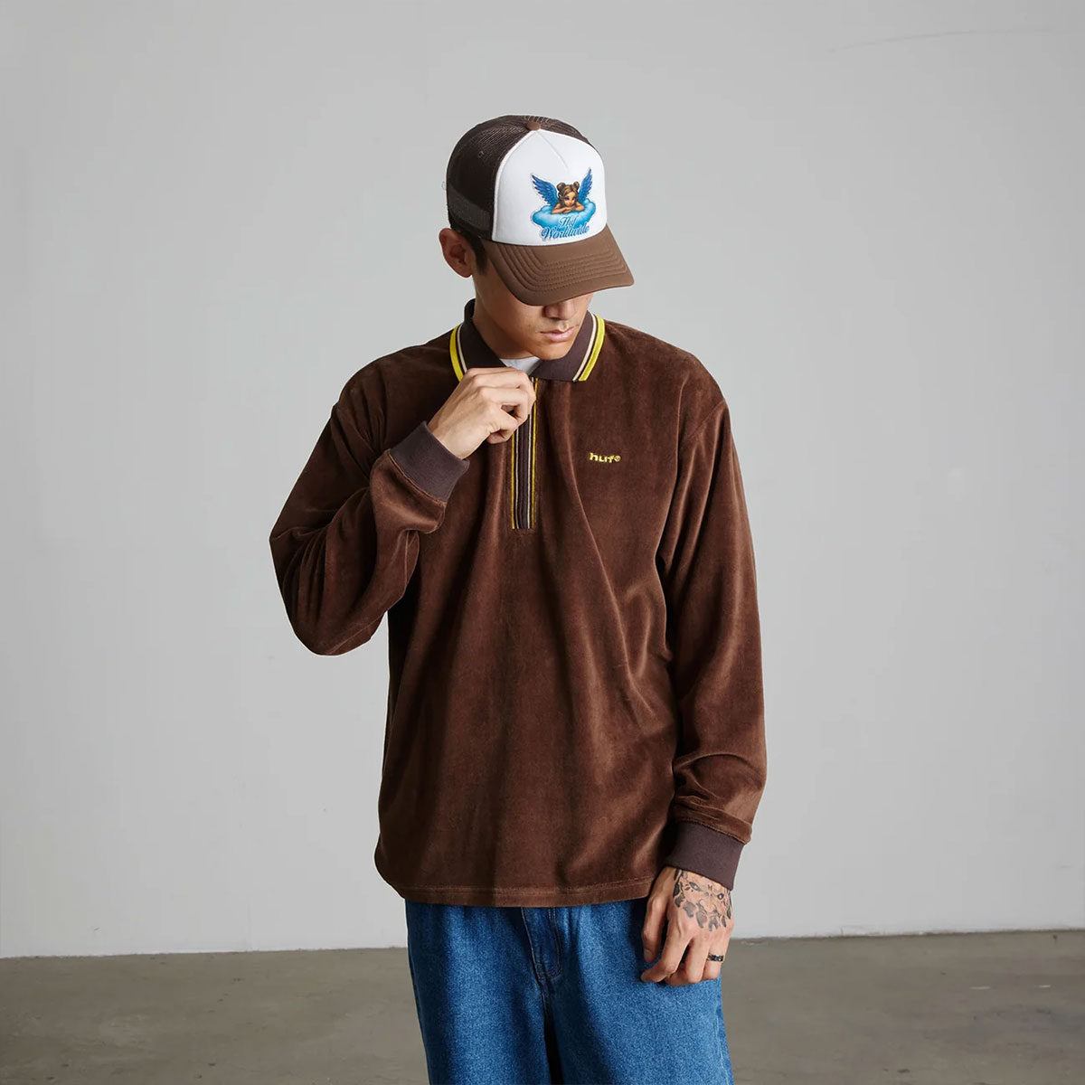 HUF  | PARKER VELOUR LS POLO��KN00609��
