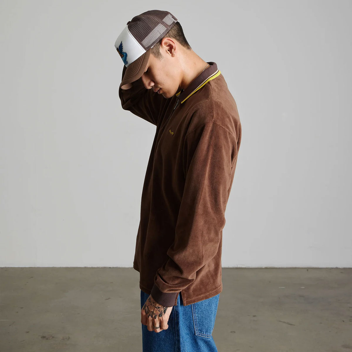 HUF  | PARKER VELOUR LS POLO��KN00609��