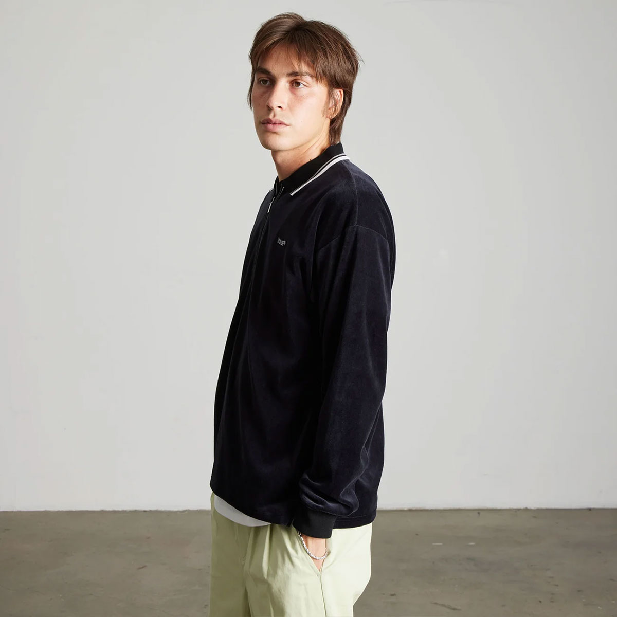 HUF  | PARKER VELOUR LS POLO��KN00609��