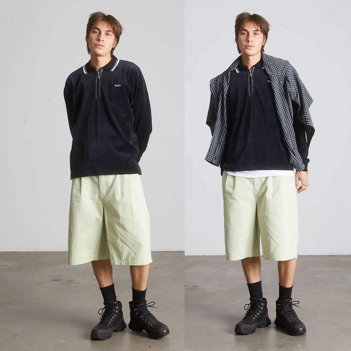 HUF  | PARKER VELOUR LS POLO��KN00609��
