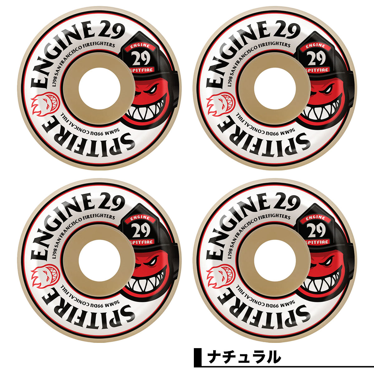 ���ԥåȥե����� �������� 54mm / 56mm ����ե�󥷥������ɶ� ����� �������ȥܡ��� �����ܡ� SPITFIRE WHEELS | 99D F4 Conical Full SF Engine 29��211103895��