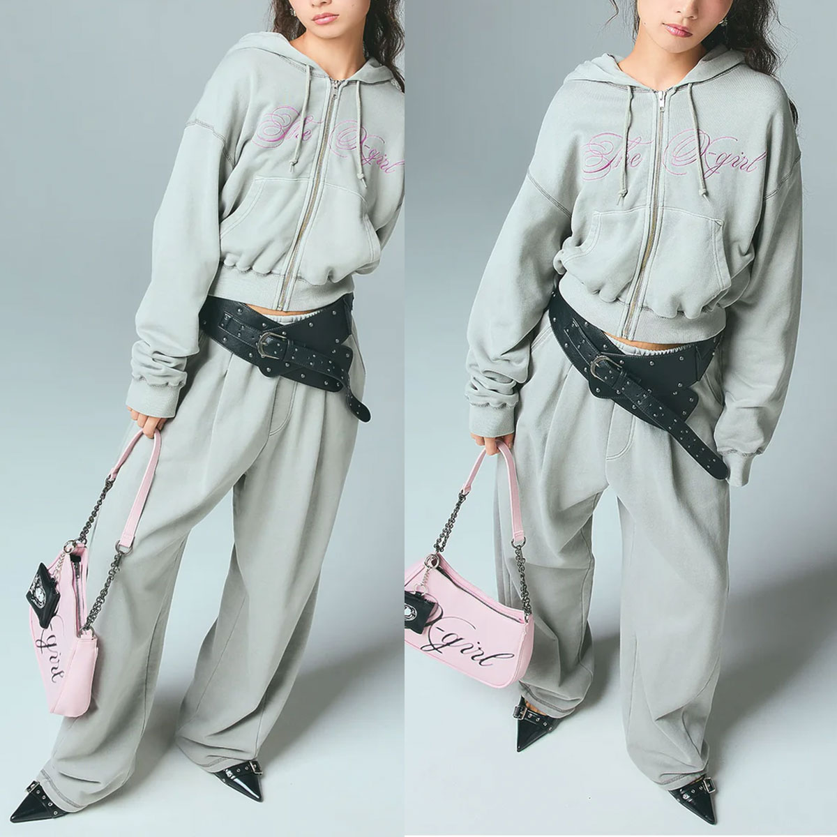 X-girl | PIGMENT DYED SCRIPT LOGO SWEATPANTS��105261031001��