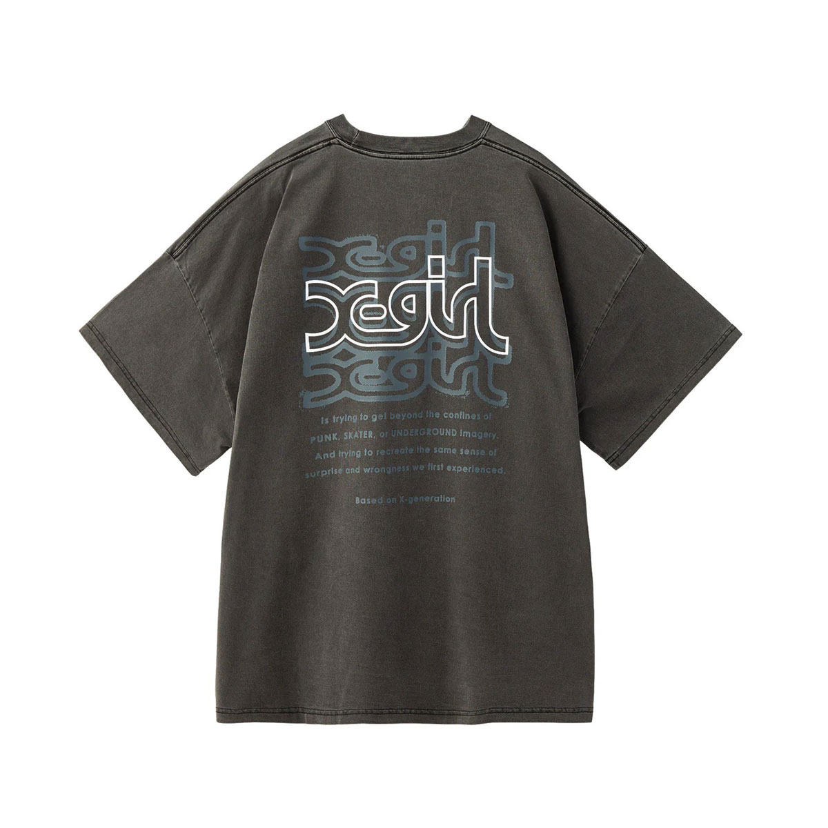 �ڿ��ե�����ۥ��å��������� ���ԡ��� T����ĥ��� �����С������� ���� ����ץ� ��2�� M ���ȥ꡼�ȿ͵��֥��� X-GIRL ���� | OVER PRINT MILLS LOGO S/S BIG TEE DRESS��105253041006��