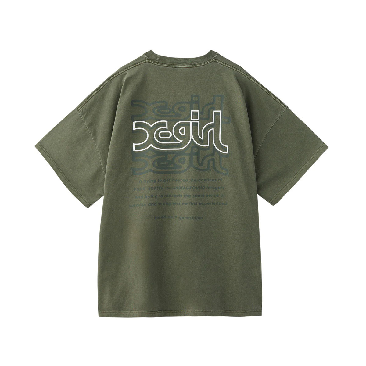 �ڿ��ե�����ۥ��å��������� ���ԡ��� T����ĥ��� �����С������� ���� ����ץ� ��2�� M ���ȥ꡼�ȿ͵��֥��� X-GIRL ���� | OVER PRINT MILLS LOGO S/S BIG TEE DRESS��105253041006��