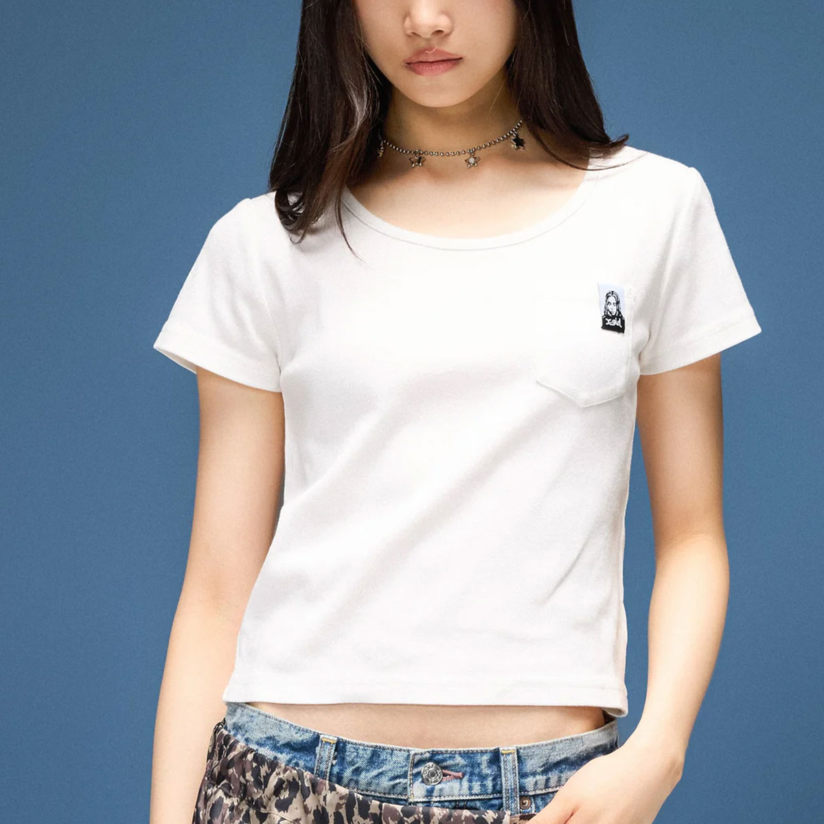 X-GIRL  | FACE LABEL S/S BABY TEE��105262013002��