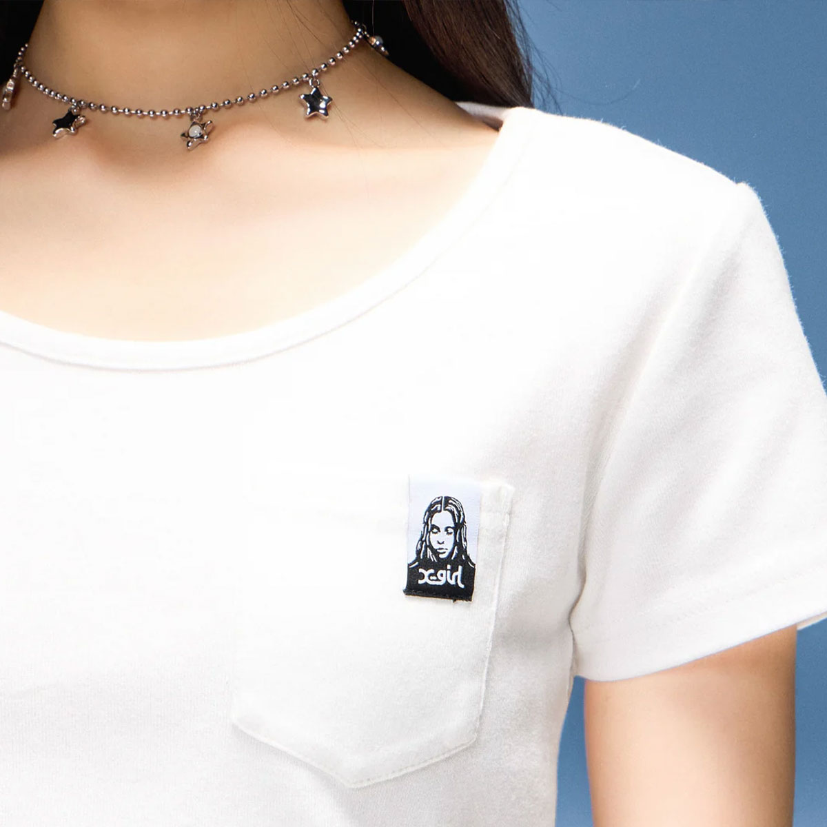 X-GIRL  | FACE LABEL S/S BABY TEE��105262013002��