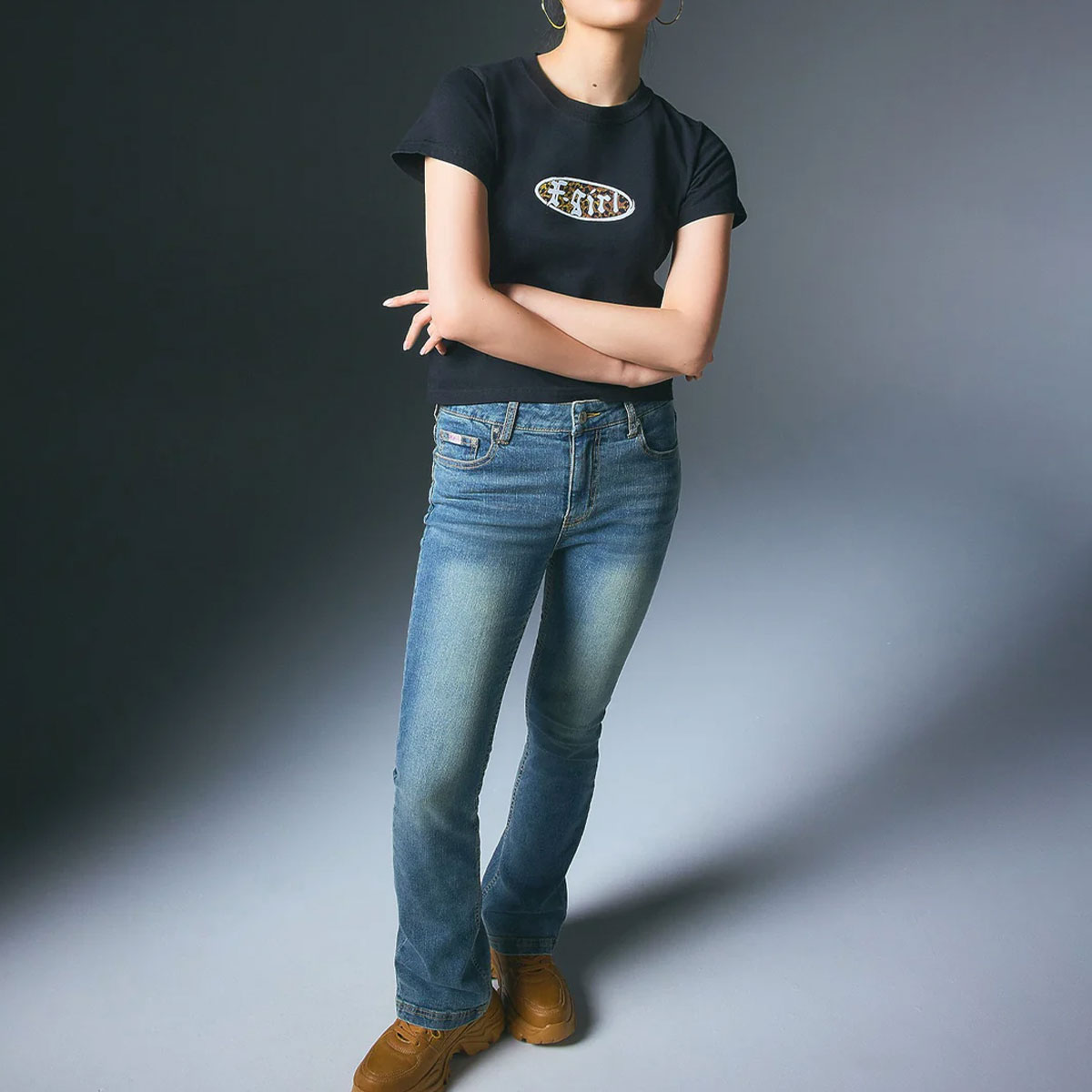 ��20%OFF ���ե�����ۥ��å��������� �����ˡ��ǥ˥�ѥ�� M �����饤�� ���ȥ�å� ��2�� S M ���ȥ꡼�ȿ͵��֥��� X-GIRL ���� | LOW RISE FLARE SKINNY DENIM PANTS��105251031010��