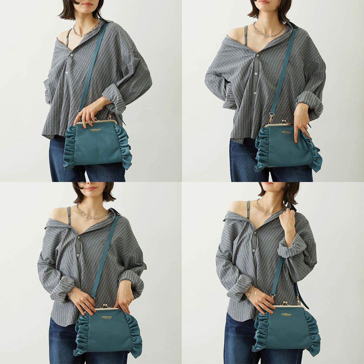 MILKFED.  | KISS LOCK RUFFLE BAG��103261053007��