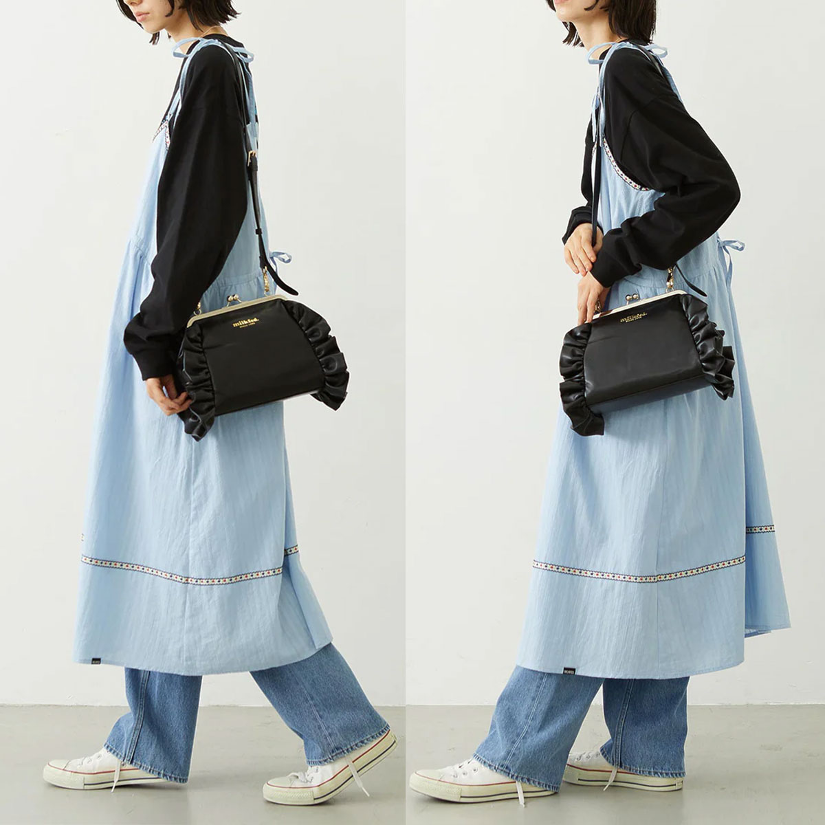 MILKFED.  | KISS LOCK RUFFLE BAG��103261053007��