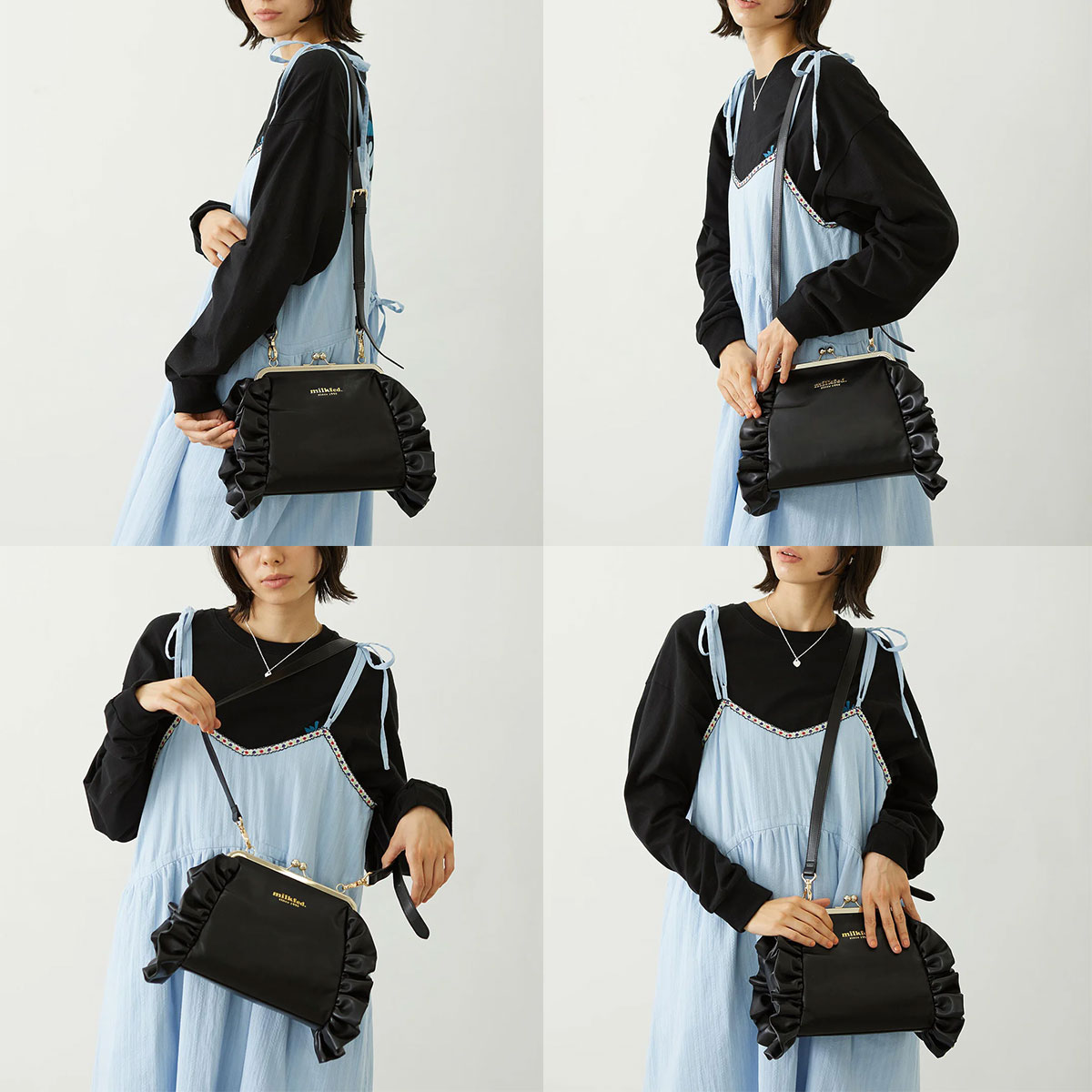 MILKFED.  | KISS LOCK RUFFLE BAG��103261053007��