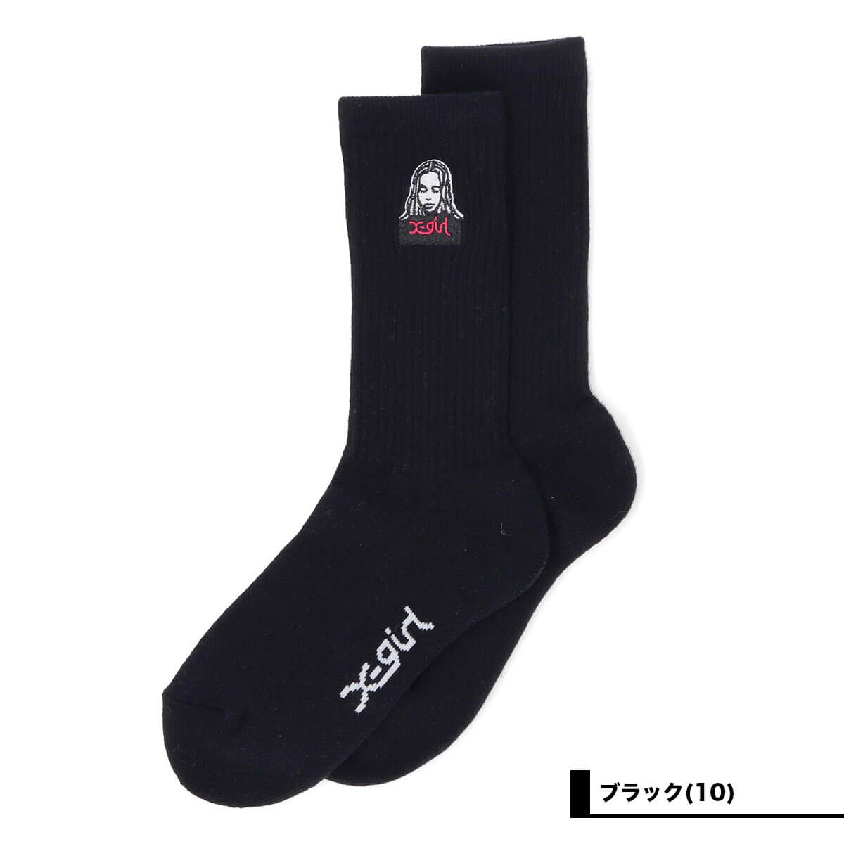 ���å��������� ��ǥ����� xgirl ���å��� ���� FACE���� �ɽ� ���ݥ���� �̳� ���ȥ꡼�ȿ͵��֥��� X-girl | FACE EMBROIDERY RIB SOCKS��105251054001��