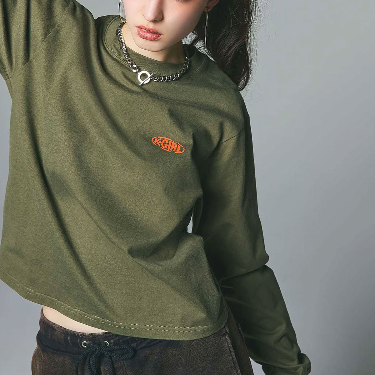 ��30%OFF ���ꥢ��󥹥�����ۥ��å��������� ��ǥ����� ����T ĹµT����� �����Х���� ��3�� M L ���ȥ꡼�ȿ͵��֥��� X-GIRL 2025 ���� | COLLAPSE OVAL LOGO L/S TEE��105253011003��