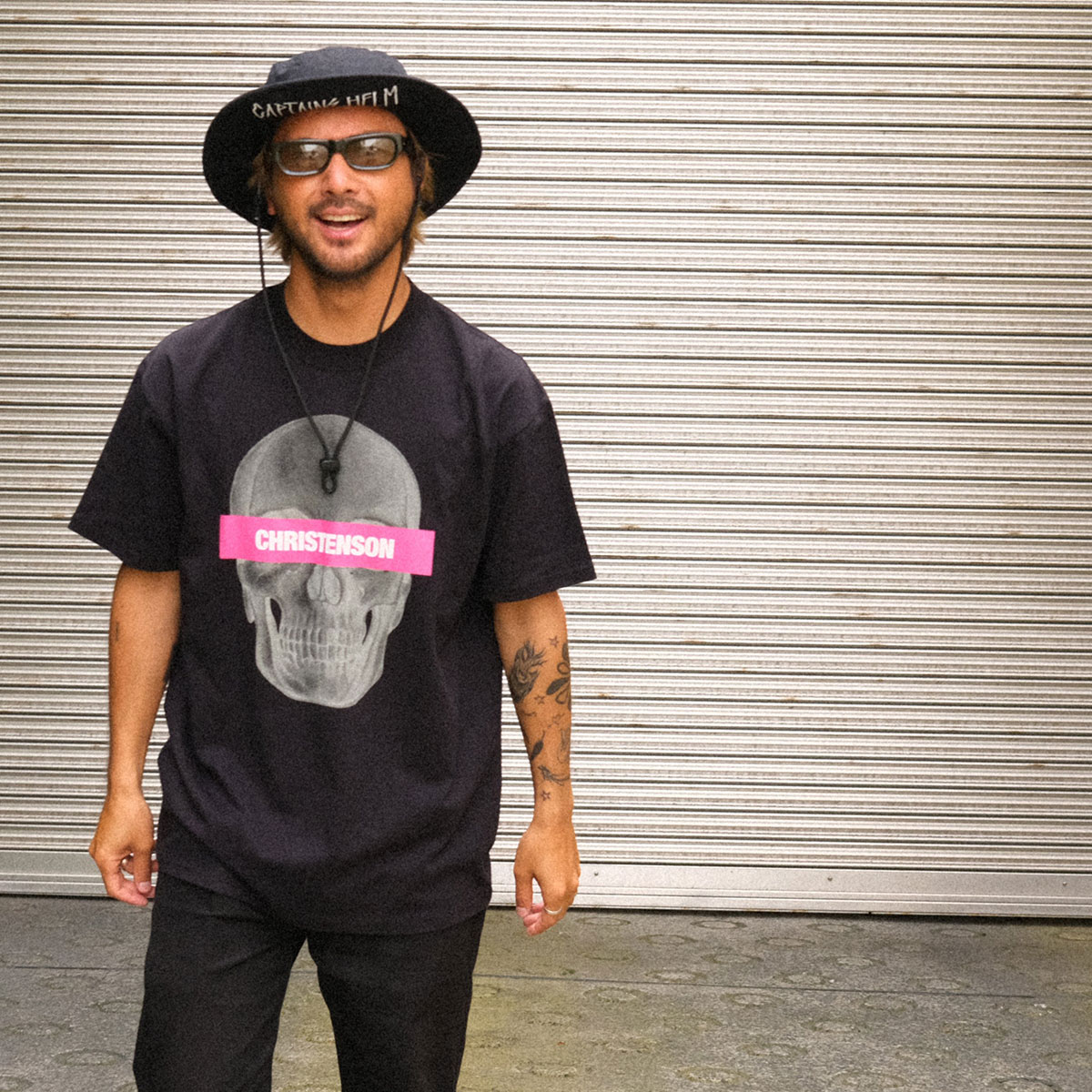 ���ꥹ�ƥ󥽥� ���ܸ��� ȾµT����� ���  M L XL �ȥåץ� ������ ���� �ƥ�������� �����ե��� �͵� �֥��� | Christenson Skull Japan Limited Tee��CC2000007��