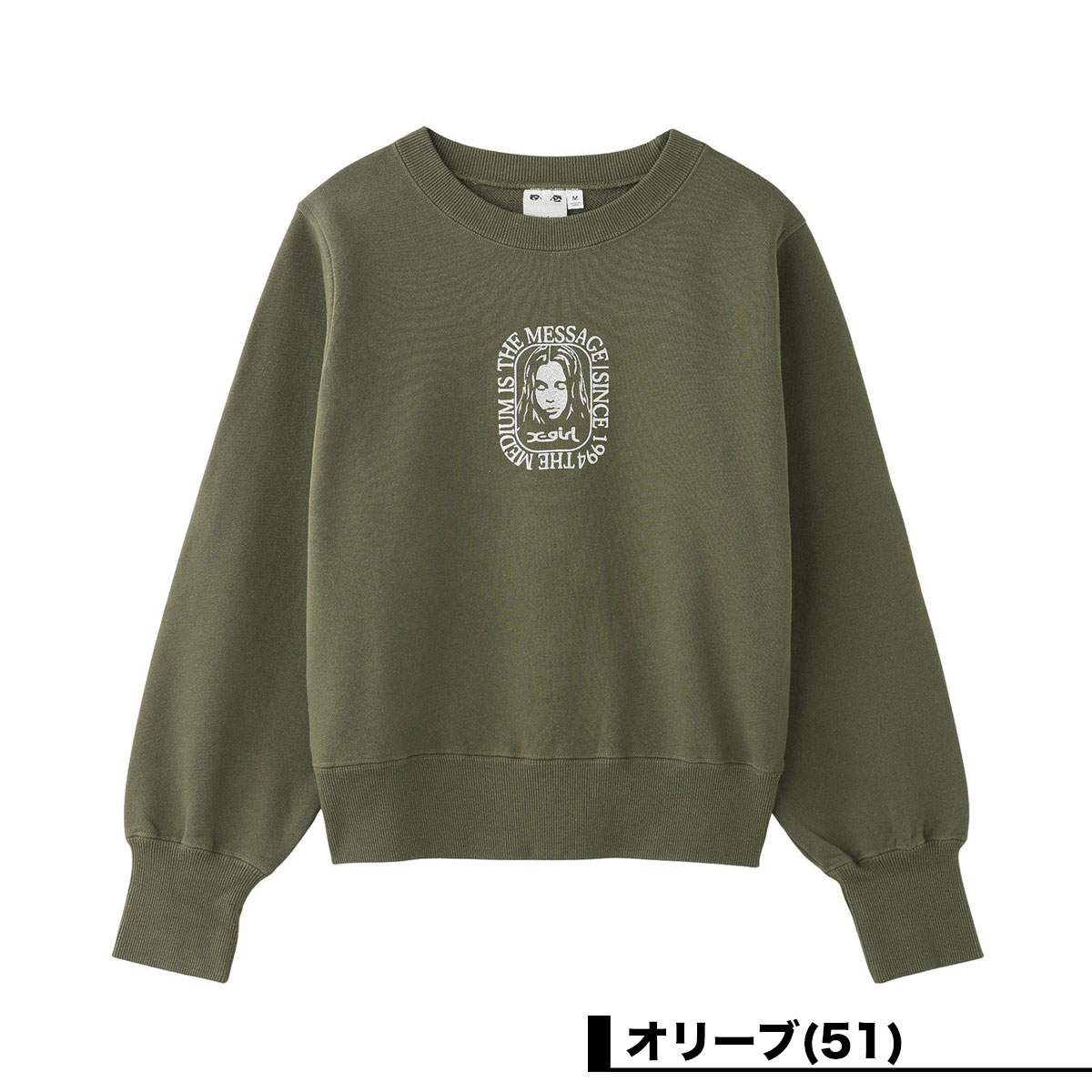 ��30%OFF ���ꥢ��󥹥�����ۥ��å��������� ��ǥ����� �������å� �ȥ졼�ʡ� ���硼�Ⱦ� �ե��������� ��2�� S M ���ȥ꡼�ȿ͵��֥��� X-GIRL 2025 ���� | FACE ROUNDED SQUARE SWEAT TOP��105253012002��