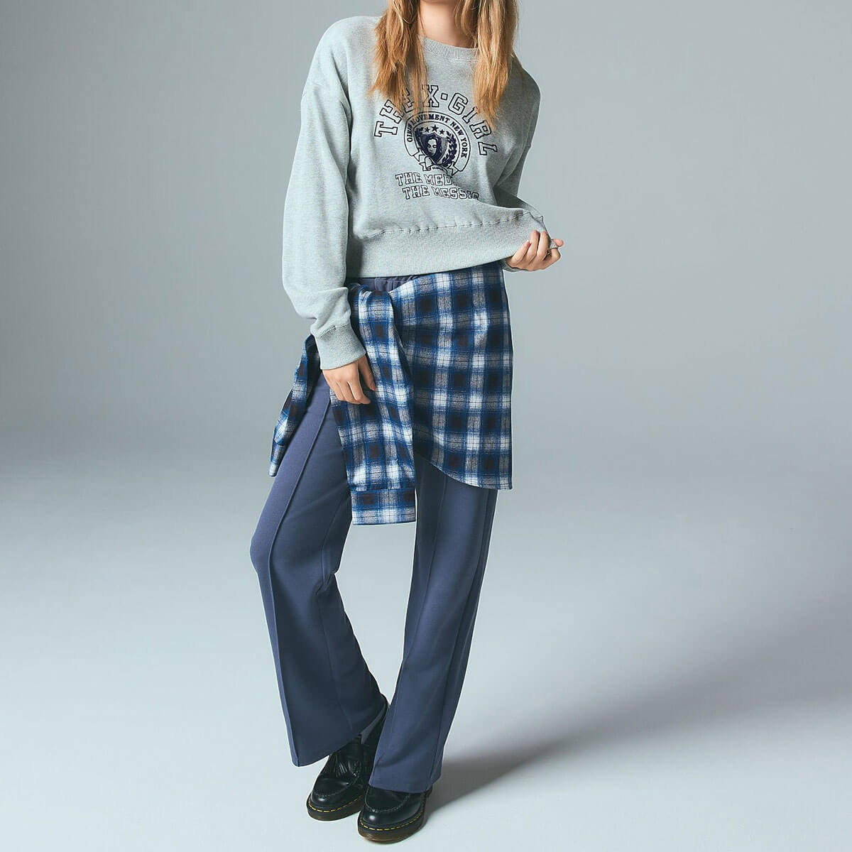 ��30%OFF ���ꥢ��󥹥�����ۥ��å��������� ��ǥ����� �ץ륪���С��������å� xgirl FACE���� �ȥåץ� ���ȥ꡼�ȿ͵��֥��� X-girl  | COLLEGE LOGO COMPACT SWEAT TOP��105261012012��