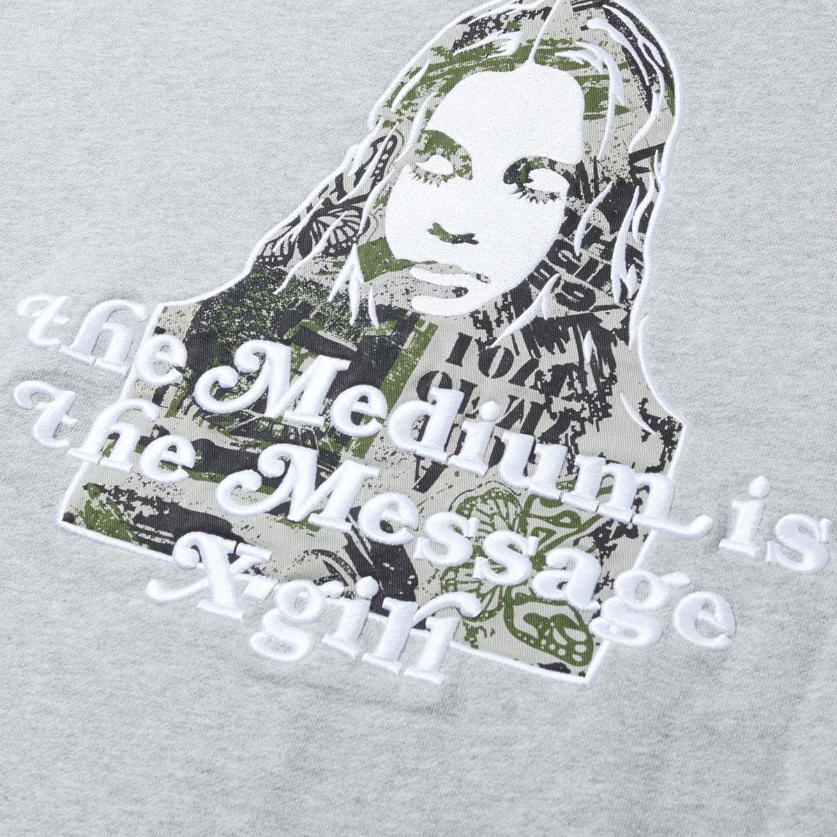 X-GIRL  | BRUSHED COLLAGE GRAPHIC FACE PATCH ZIP UP SWEAT HOODIE��105263012009��