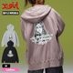 X-GIRL  | BRUSHED COLLAGE GRAPHIC FACE PATCH ZIP UP SWEAT HOODIE��105263012009��