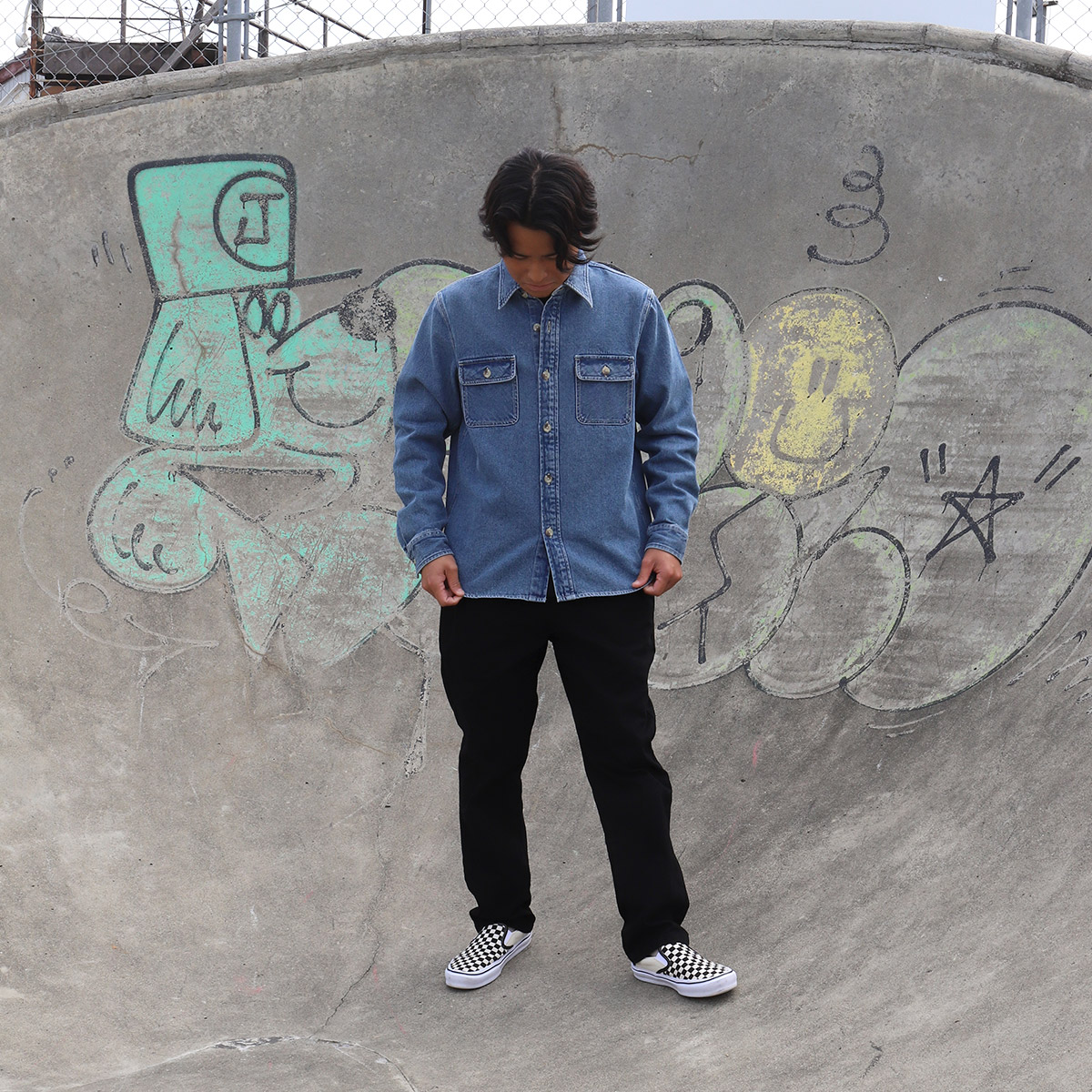 FIVE BROTHER �ե����֥֥饶�� �ǥ˥ॷ��� ��� ��ǥ����� M L �͵��֥��� ���� ���� 2025 | DENIM SHIRT��152440��