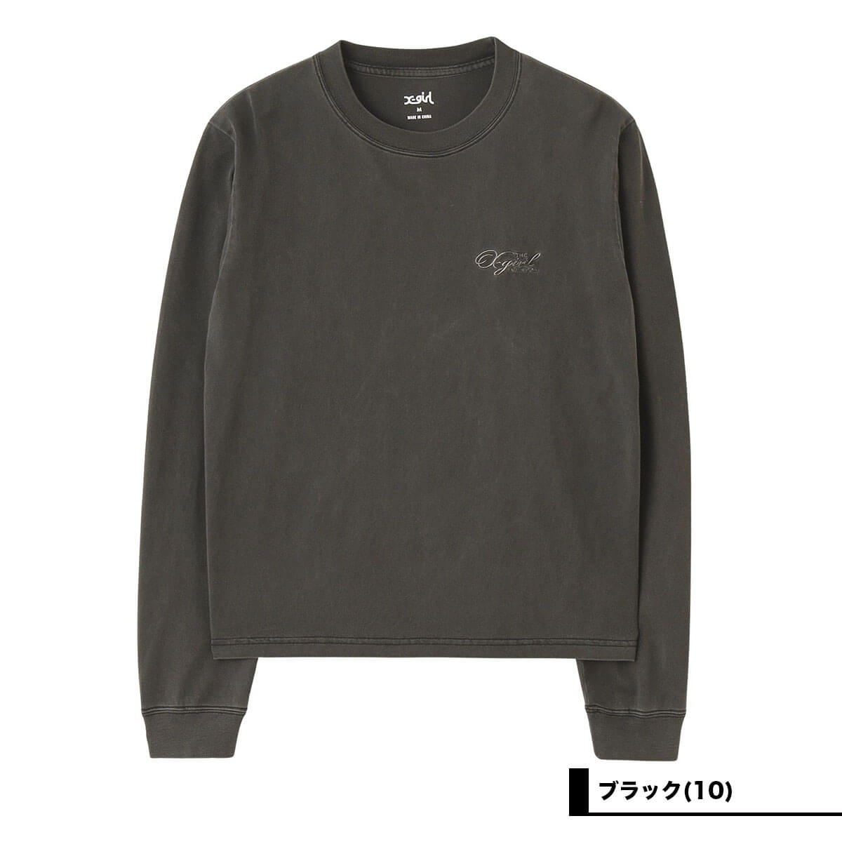 ���å��������� ��ǥ����� ĹµT����� ����t xgirl FACE���� �ȥåץ� ���ȥ꡼�ȿ͵��֥��� X-girl  | PIGMENT DYED FACE AND LOGO SQUARE PATCH L/S TEE��105261011004��