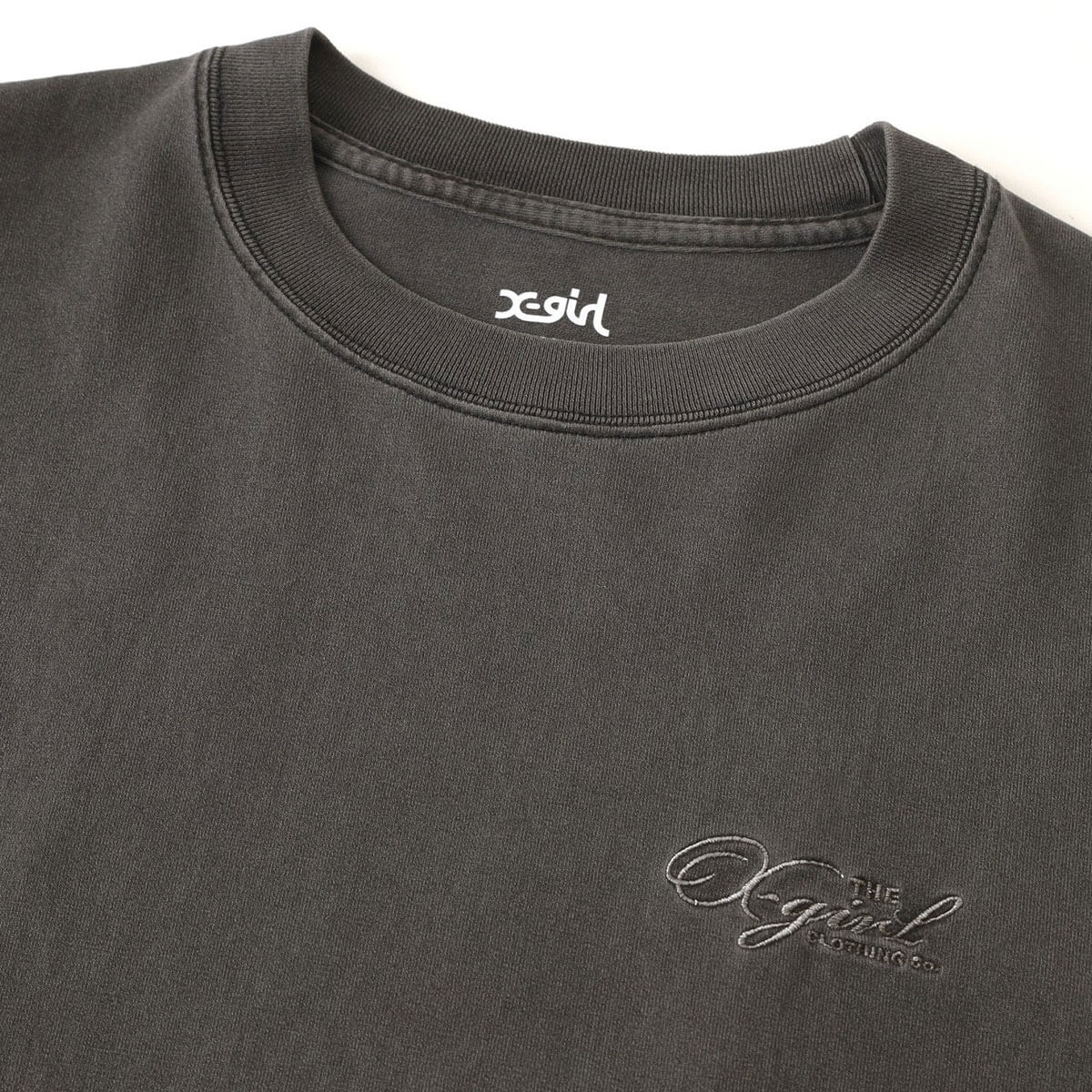 ���å��������� ��ǥ����� ĹµT����� ����t xgirl FACE���� �ȥåץ� ���ȥ꡼�ȿ͵��֥��� X-girl  | PIGMENT DYED FACE AND LOGO SQUARE PATCH L/S TEE��105261011004��