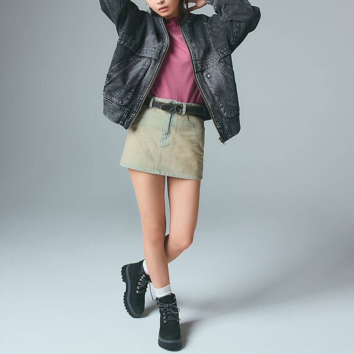 ���å��������� ��ǥ����� ĹµT����� ����t xgirl FACE���� �ȥåץ� ���ȥ꡼�ȿ͵��֥��� X-girl  | PIGMENT DYED FACE AND LOGO SQUARE PATCH L/S TEE��105261011004��