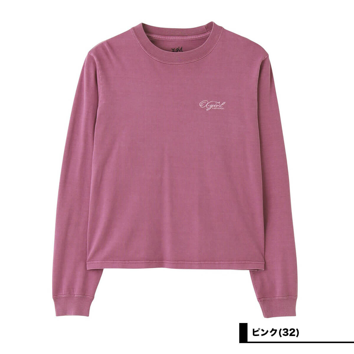 ���å��������� ��ǥ����� ĹµT����� ����t xgirl FACE���� �ȥåץ� ���ȥ꡼�ȿ͵��֥��� X-girl  | PIGMENT DYED FACE AND LOGO SQUARE PATCH L/S TEE��105261011004��