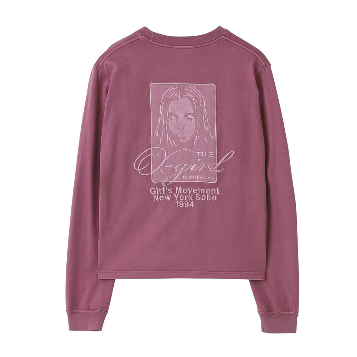 ���å��������� ��ǥ����� ĹµT����� ����t xgirl FACE���� �ȥåץ� ���ȥ꡼�ȿ͵��֥��� X-girl  | PIGMENT DYED FACE AND LOGO SQUARE PATCH L/S TEE��105261011004��