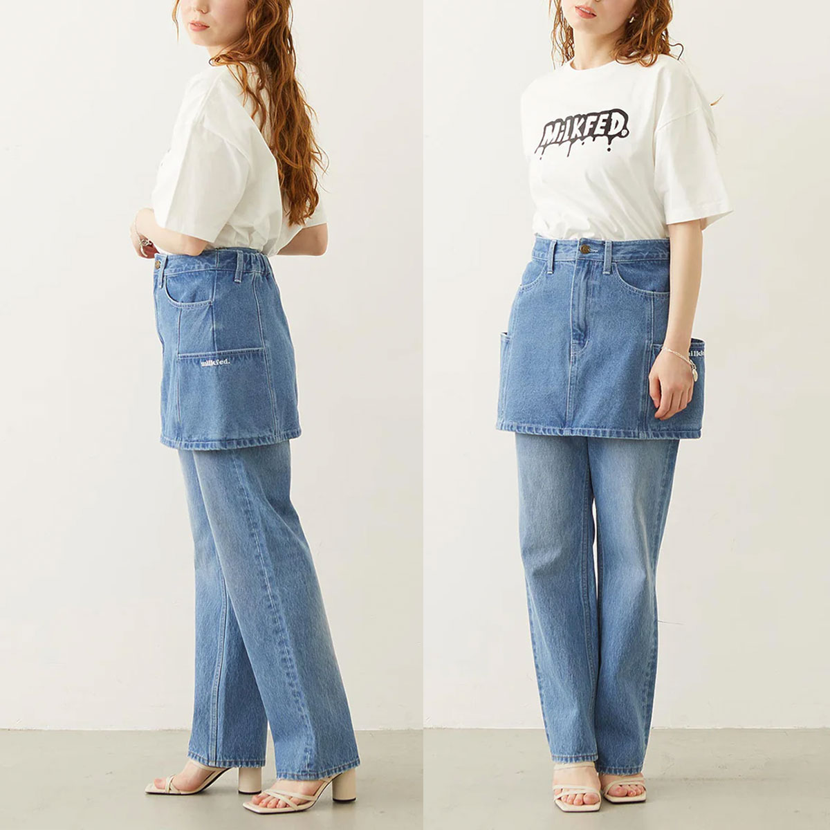 MILKFED. | PANELED POCKET DENIM MINI SKIRT��103262032002��