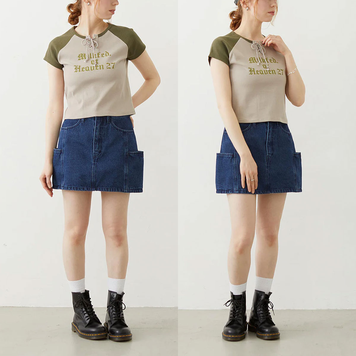 MILKFED. | PANELED POCKET DENIM MINI SKIRT��103262032002��