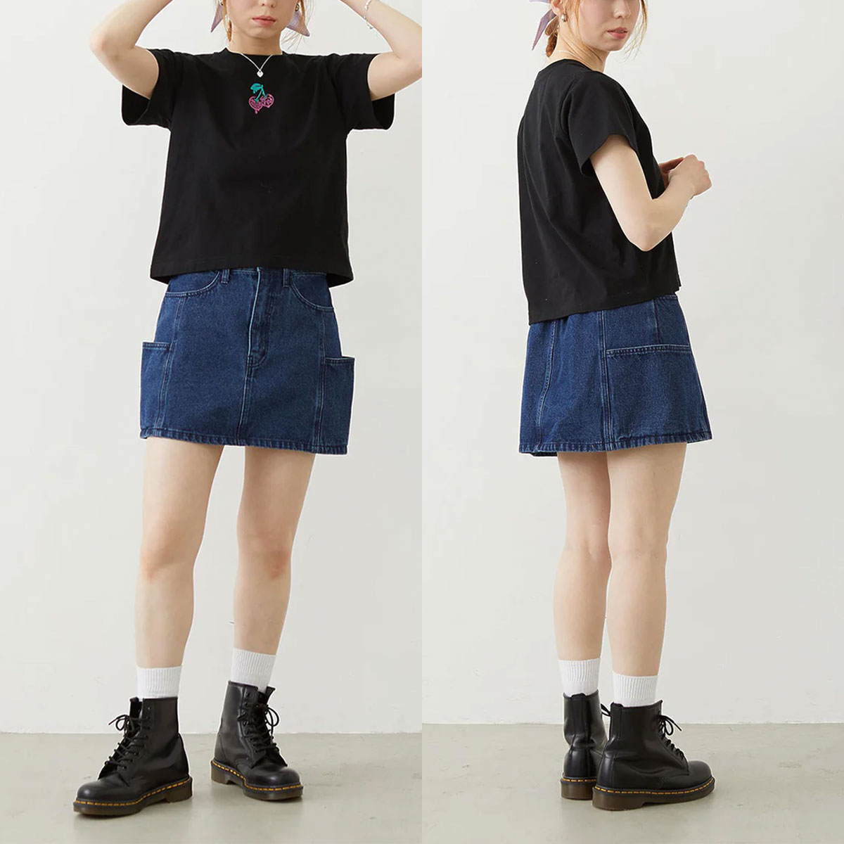 MILKFED. | PANELED POCKET DENIM MINI SKIRT��103262032002��
