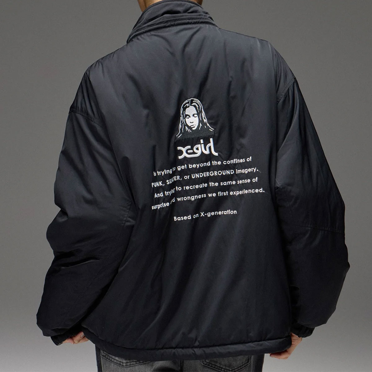 X-GIRL  | FACE EMBROIDERED PATCH REVERSIBLE JACKET��105263021003��