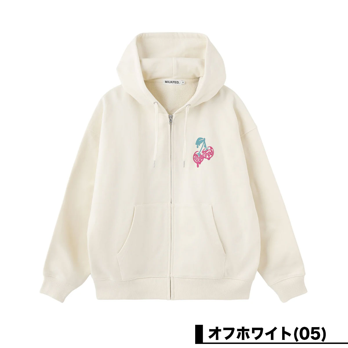 MILKFED. | MELTY CHERRY WIDE ZIP UP HOODIE��103261012009��