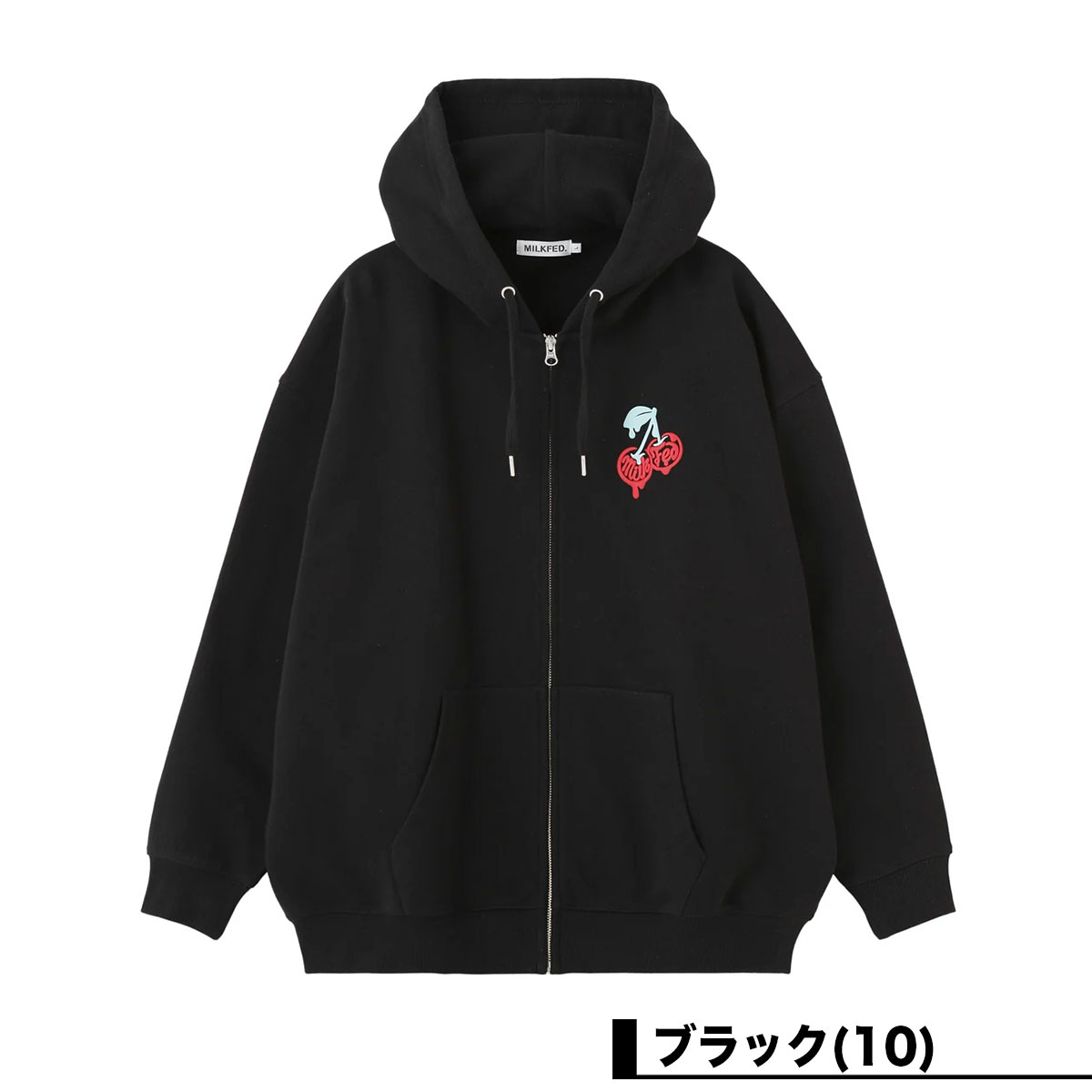MILKFED. | MELTY CHERRY WIDE ZIP UP HOODIE��103261012009��