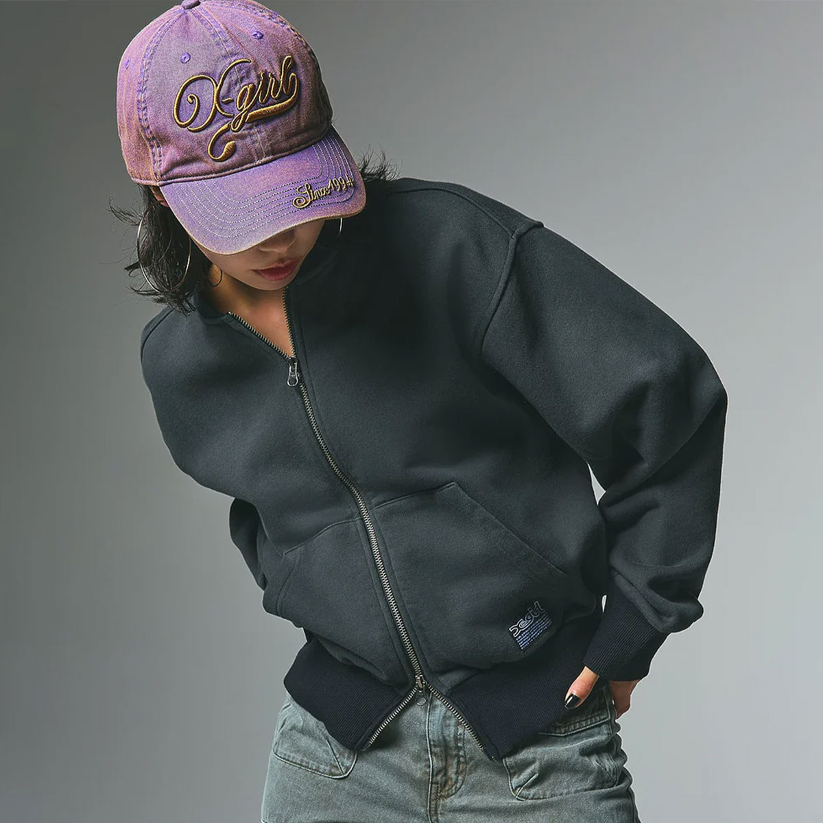 ���å��������� ��ǥ����� �ǥ˥७��å� 6�ѥͥ� ���� �ɽ� ��2�� ���ȥ꡼�ȿ͵��֥��� X-GIRL 2025 ���� | EMBROIDERED LOGO FADED 6PANEL CAP��105253051006��