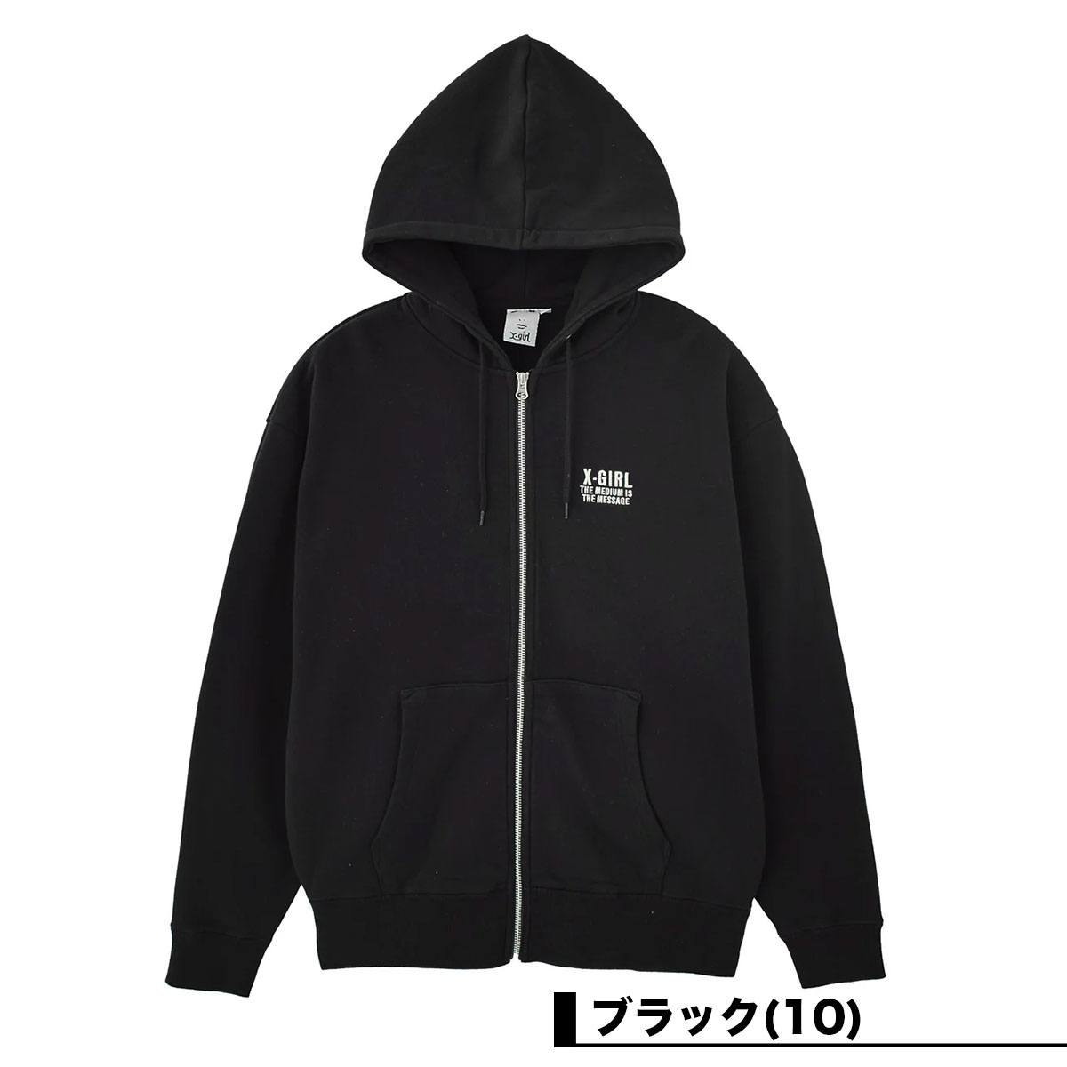 XGIRL |CIRCLE MESSAGE AND FACE ZIP UP SWEAT HOODIE��105261012016��