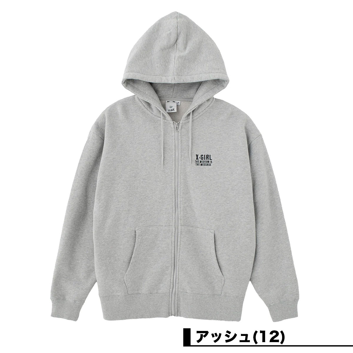 XGIRL |CIRCLE MESSAGE AND FACE ZIP UP SWEAT HOODIE��105261012016��
