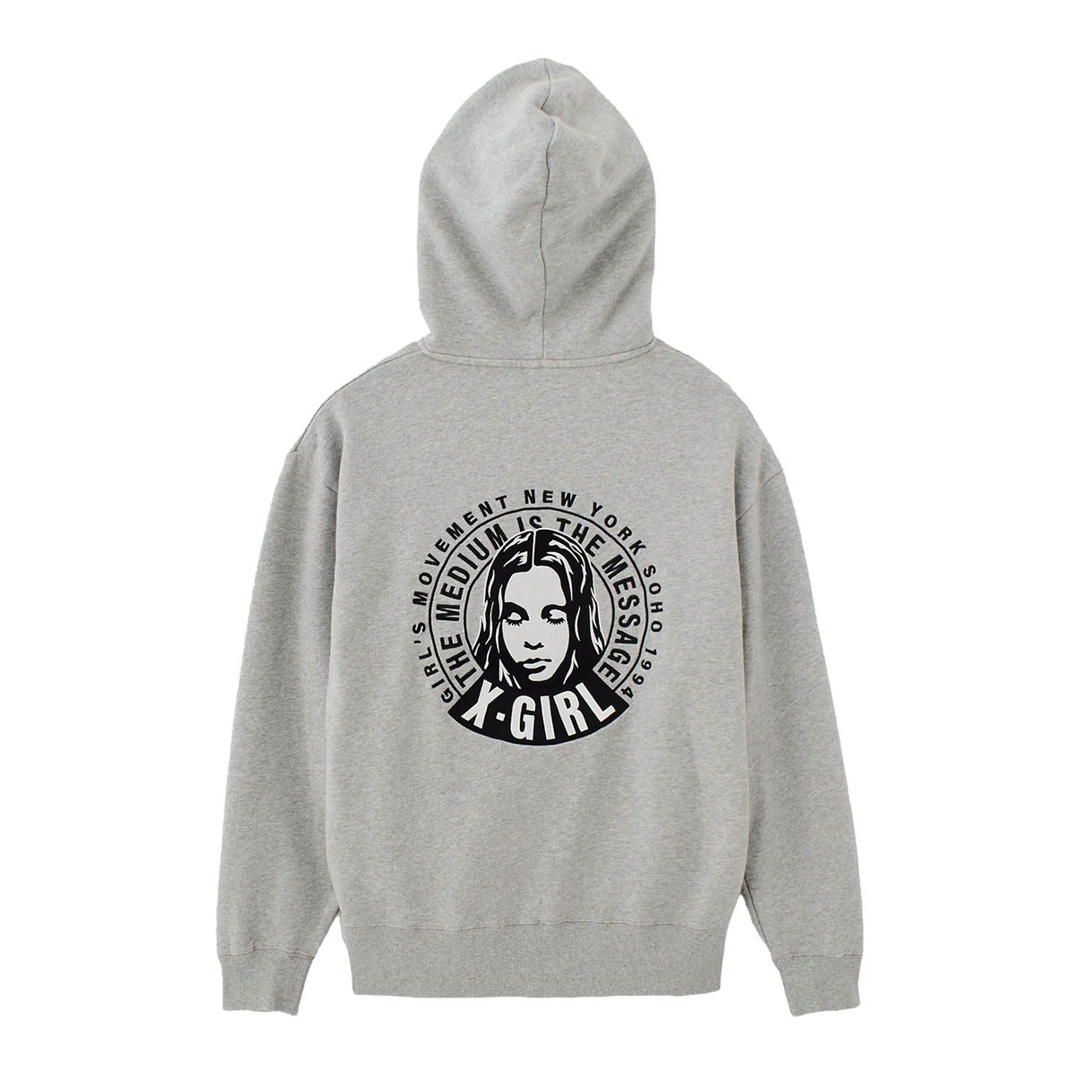 XGIRL |CIRCLE MESSAGE AND FACE ZIP UP SWEAT HOODIE��105261012016��