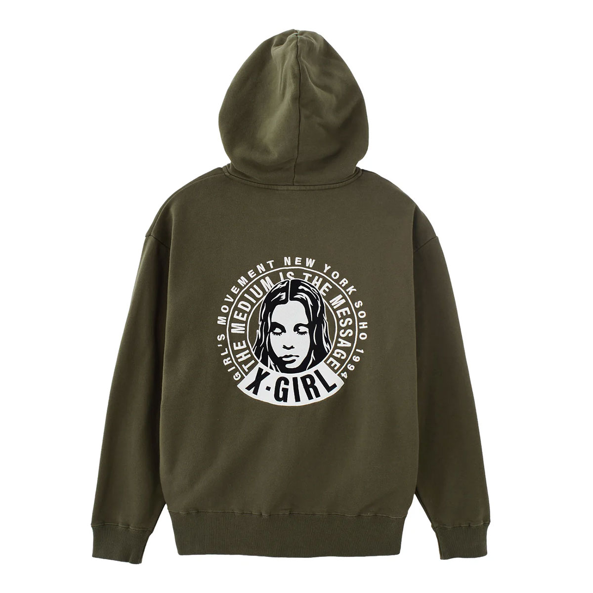 XGIRL |CIRCLE MESSAGE AND FACE ZIP UP SWEAT HOODIE��105261012016��